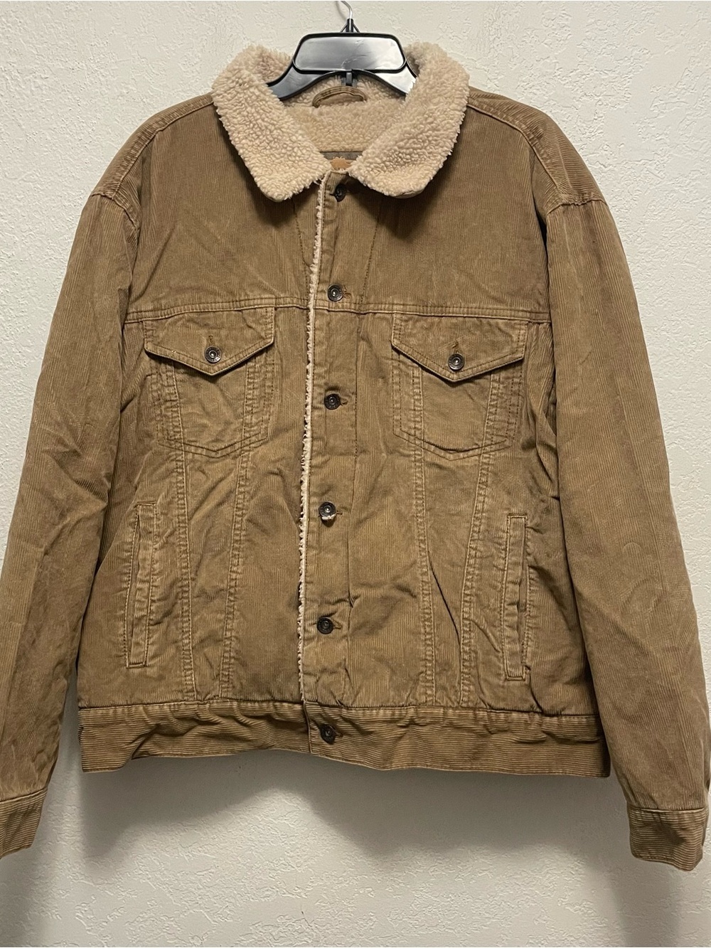Arizona Jean Company Tan Corduroy Sherpa Lined Trucker Jacket XL